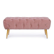 Panca arredo pouf rosa con gambe cm 103 x46x40h