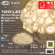 Bouquet Rose RBF Bianche 120 LED 4m + Ø30cm