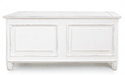 Cassapanca rustica Colette in legno nobilitato bianco