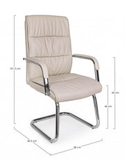 Poltrona da ufficio in ecopelle con braccioli Sydney Tortora