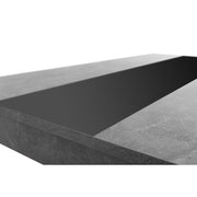 Tavolo da pranzo colore cemento inserto nero o bianco reversibile 138x80xh.74 cm