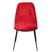 Sedia design  velluto e metallo  rotterdam rosso