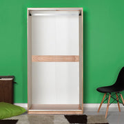 Armadio SWD4362024 con appendiabiti e ante scorrevoli bianco e rovere