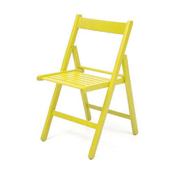 Sedia pieghevole in faggio di alta qualita colore giallo 43x48xh.79 cm