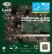 Catena Nastro ø6cm NTLG 1000 MiniLED cavo Verde 4+30,5m Luci di Natale