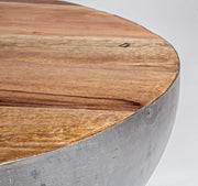 Tavolino grigio in legno riciclato stile design cm Ø70 - 32