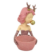 Donna resina rosa cm21x15,8h29,3