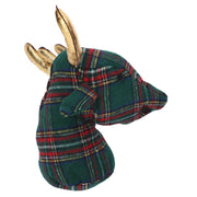 Green reindeer fabric doorstop cm25x21h34