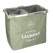 Cestone tessuto sacco verde doppio pieghevole cm54x34.5h50.5