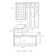 Mobile guardaroba da ingresso bianco e cemento 100x25xh.180 cm