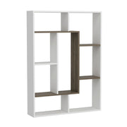 Libreria Liam bianca dettaglio geometrico noce 100x136h
