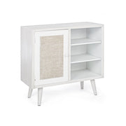 Credenza con anta e tre ripiani Bianco MONTIEL 66x30x h64,5 cm