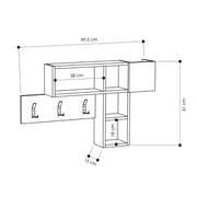 Appendiabiti da parete antracite e rovere Game  99.5x15xh61 cm