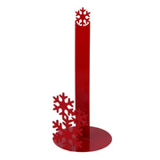 Round red snowflake metal paper towel holder cm ø15h33