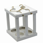 Portabottiglie vino legno bianco cm22,2x22,3h25,5