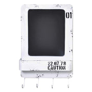 Lavagna metallo bristol bianco con mensola e appendino 4 posti cm35x57,5x7