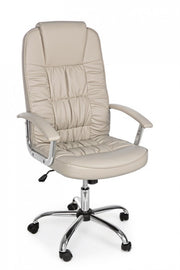 Poltrona da ufficio in ecopelle Dehli tortora