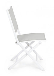 Sedia Per Esterno In Alluminio Bianco Grigio Elin 47X57X H88 Cm