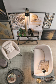 Poltrona metallo velluto bianco Aiko Velvet cm 80 x 76 x 75