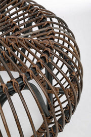 Tavolino Pouf per esterno in rattan Marrone DORADAL diametro 65x h44 cm
