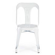Sedia in stile contemporaneo in acciaio Bianca MINNEAPOLIS 44x53x h83 cm