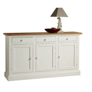 Credenza shabby chic 3 ante e 3 cassetti 165x46x94 bianca