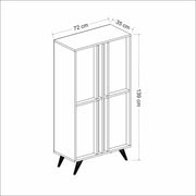 (2c) Credenza alta 4 ante antracite noce 72x35x139h cm