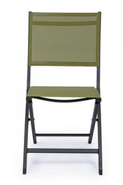 Sedia per esterno in alluminio Antracite Verde ELIN 47x57x h88 cm