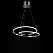 Lampadario sospensione metallo alluminio Cromo Lucido con LED integrato 60x h 150 cm