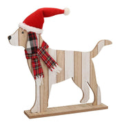 Cane legno cappello rosso cm37x6h25