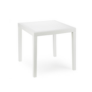 Tavolo in rattan King quadrato bianco 79 x 79 x 72 cm