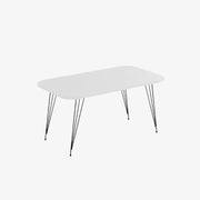 Tavolino rettangolare Reeta bianco e gambe nere