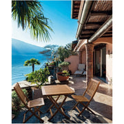 Tavolo Noemi per esterno in legno di acacia pieghevole  70x70x h73 cm