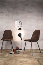 4x Sedia in similpelle vintage e seduta moka 450x84h cm