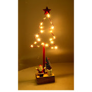 Albero metallo led con babbo natale rosso cm7x15h39