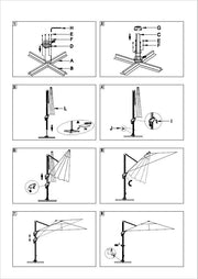 Ombrellone alluminio con palo laterale bianco 4x4 m