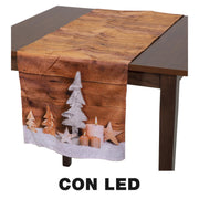 Runner tessuto decorazioni led beigecm40x150