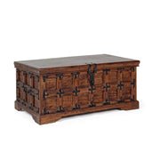 Cassapanca apribile Jaipur decorativa legno noce cm 110x 63x 45h