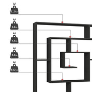 Libreria Labirent Antracite 5 Ripiani, 129x125x22 cm