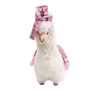 Lama bianco con fiocco fiorellini rosa cm22x11h33