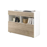 Mobile madia 1 cassetti 1 ribalta bianco/rovere 111x42xh 82 cm