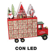 Calendario legno led furgone rosso cm32x7h32