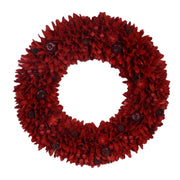 Crown with bordeaux pine cones cm ø45h8