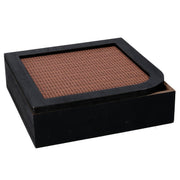 Scatola portathe legno nero quadro cm20x20h6