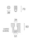 Calp.D.3,8 - 2,5W Led* 4000K  linea hangar  acciaio