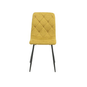 Sedia Imbottita Gialla con Cuciture a Rombo L 43 x P 45 x H 91 cm