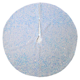 Copribase albero tessuto con pailette argento cm ø90