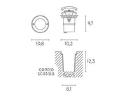 Calp.Basculante 6W Led 4000K  linea bascu  acciaio