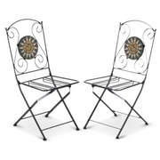 Sedia pieghevole in ferro per esterno Nero MUSA 42x55x h95 cm Set 2 pezzi