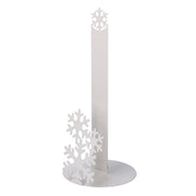Round white snowflake metal paper towel holder cm ø15h33